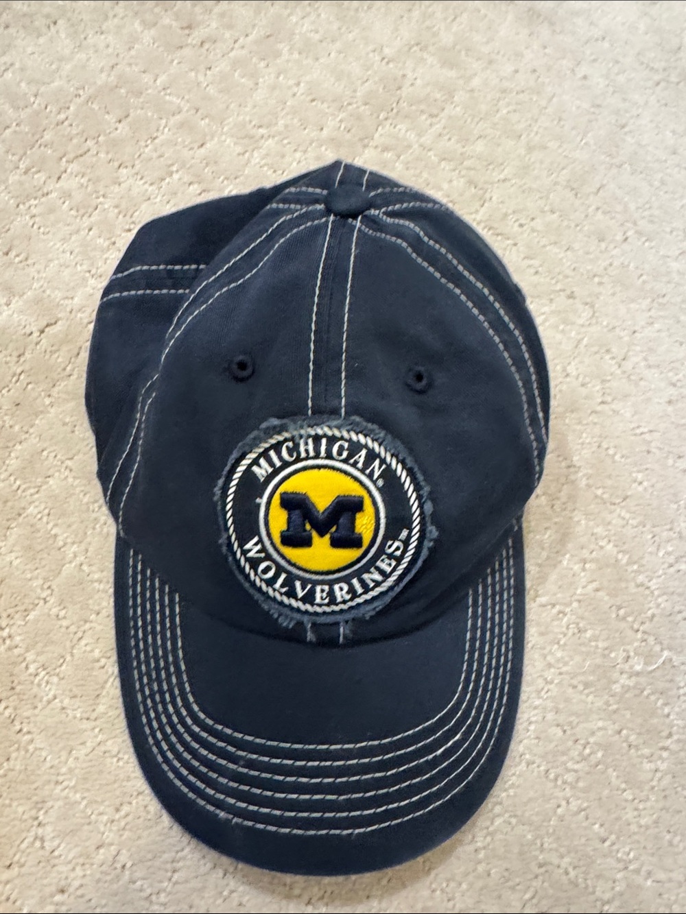 Michigan Wolverines Navy Baseball Cap with‎ Yellow Patch